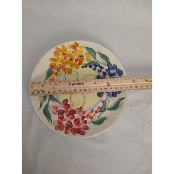 Set Of 2 Gail Pittman 7 1/2" Garden View Salad Dessert Plates Hand Painted 1999 - Picture 9 of 16